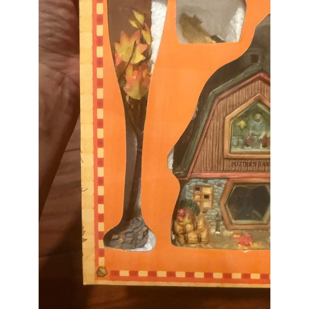 Autumn Heirlooms Porcelain Lighted House Potters Barn Thanksgiving Village Set